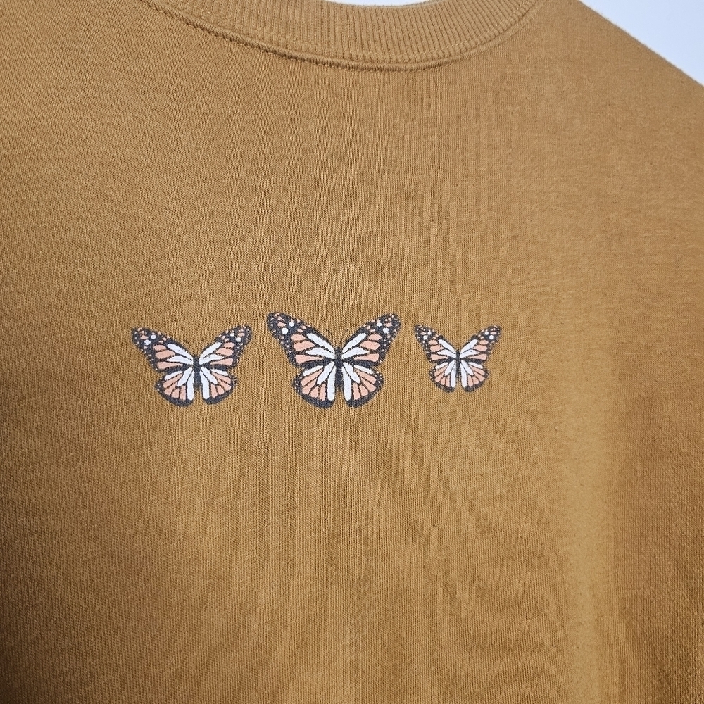 Arizona Butterfly Graphic Crewneck Sweatshirt Size XS Oversized - Picture 3 of 7